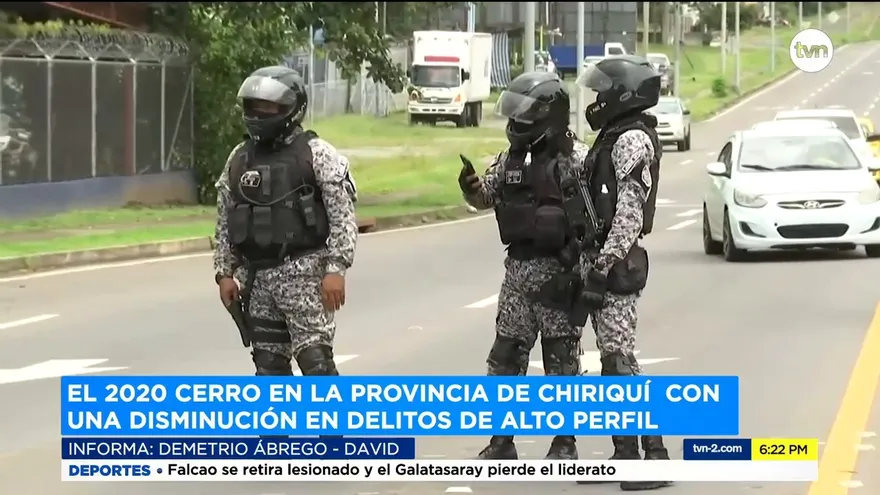 Disminuyen delitos en Chiriquí en el 2020
