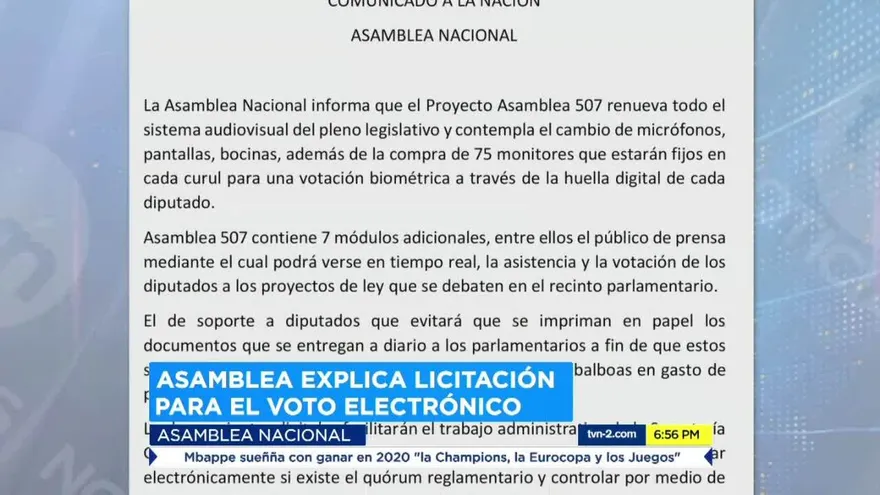 Asamblea explica renovación de sistema audiovisual y voto electrónico
