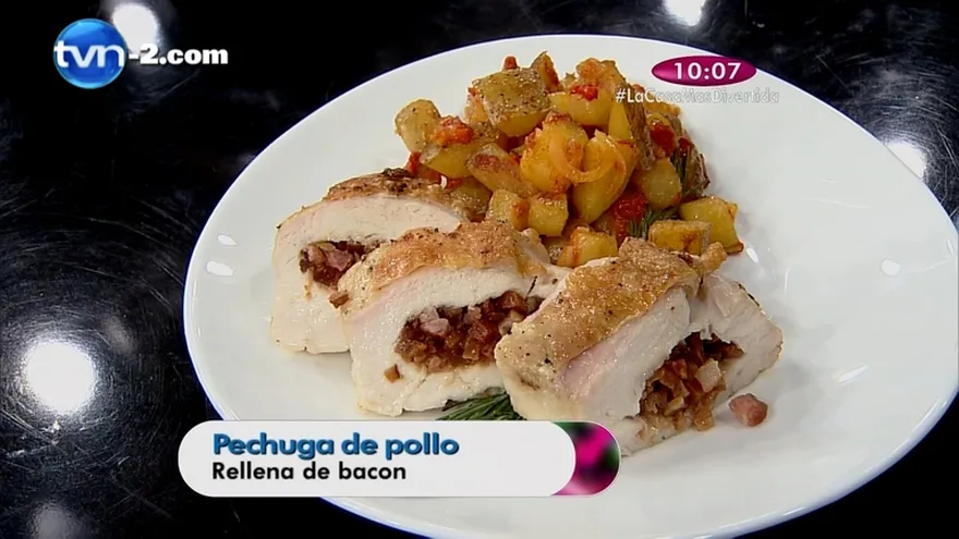 Receta - Pechuga de pollo relleno de bacon
