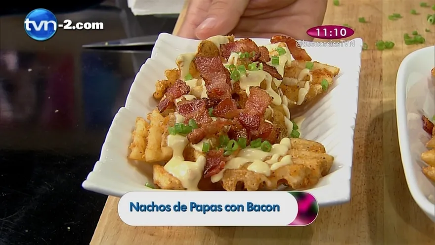 Receta - Nachos con papas y Bacon