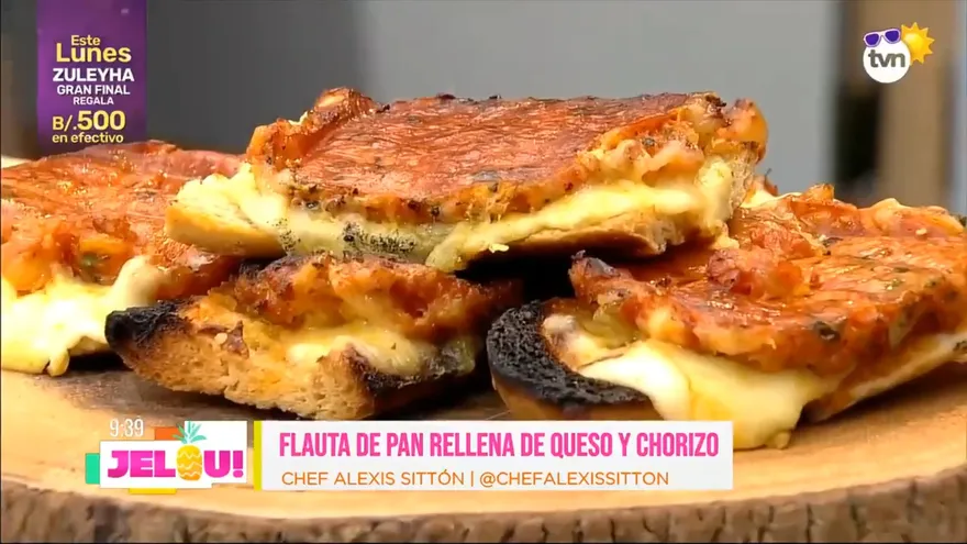 Receta: Flauta rellena de queso y chorizo