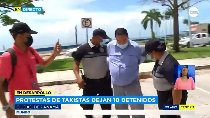 Protesta y cierre de taxistas deja varios detenidos