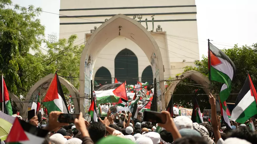 Imagen con fines ilustrativos de una marcha por Palestina.