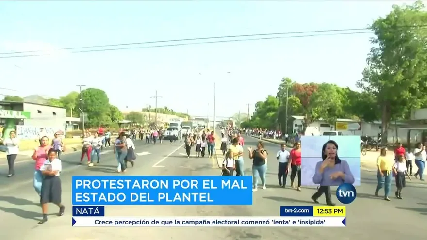 Protestas en Natá por mal estado de una escuela
