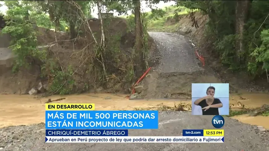 Lluvias dejan a más de mil personas incomunicadas en Chiriquí
