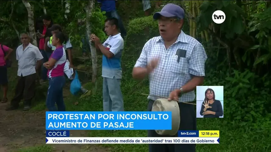 Moradores de Membrillo en Penonomé protestan por aumento inconsulto del pasaje