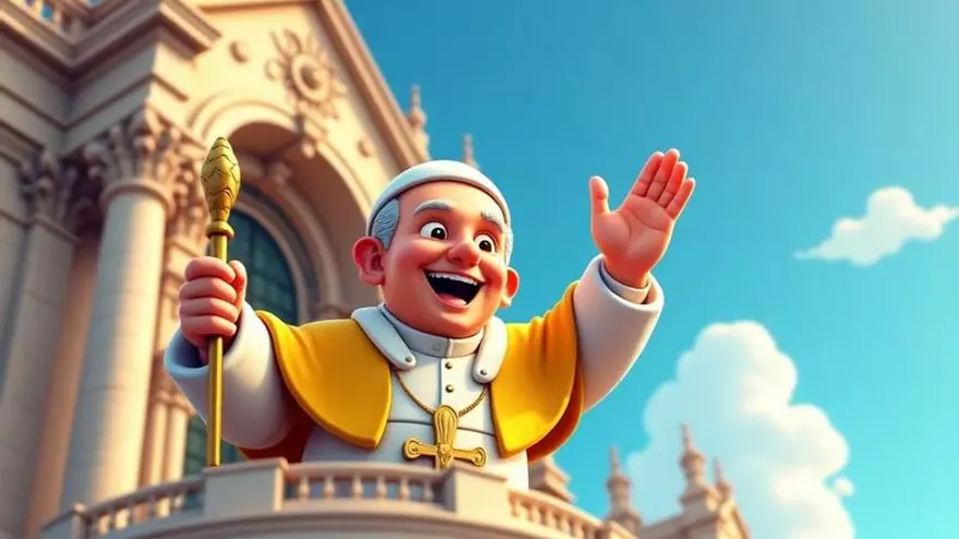 Imagen ilustrativa de una animación sobre un papa