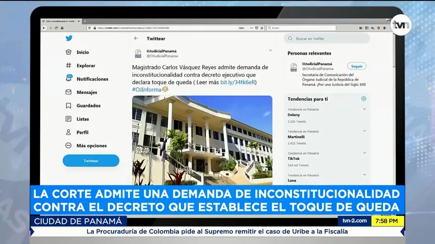 Admite demanda de inconstitucionalidad contra decreto que establece toque de queda