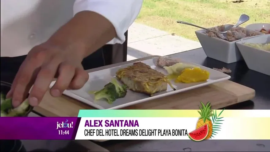 Filete de corvina en costra de platano