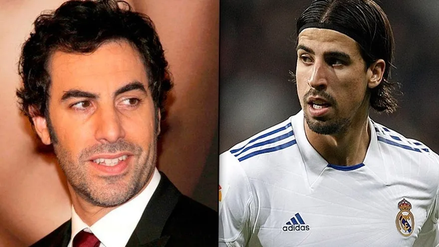 El actor Sacha Noam Baron Cohen y Sami Khedira.