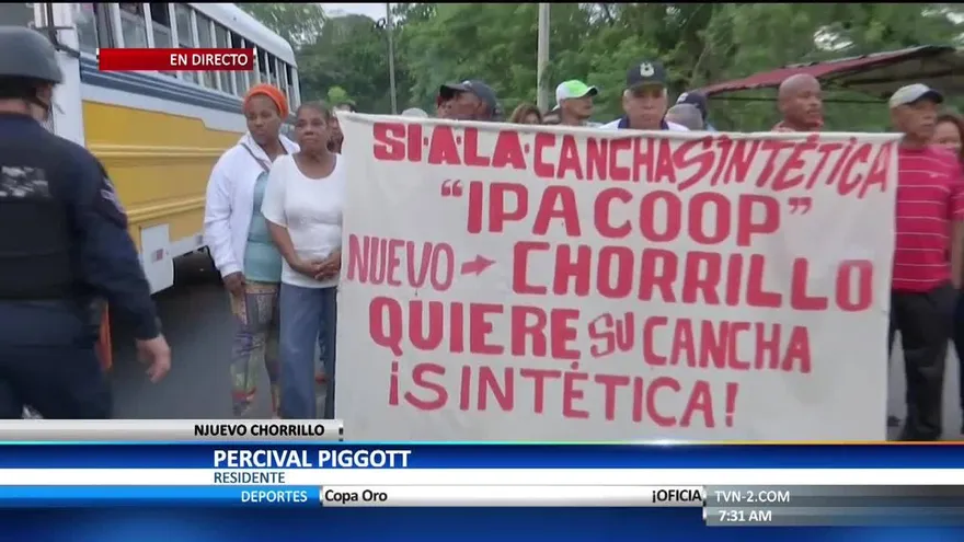 Protesta por construcción de una cancha en Nuevo Chorrillo