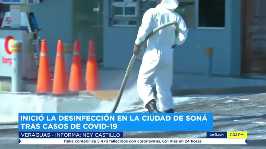 Autoridades realizan limpieza y desinfección de áreas públicas en Soná