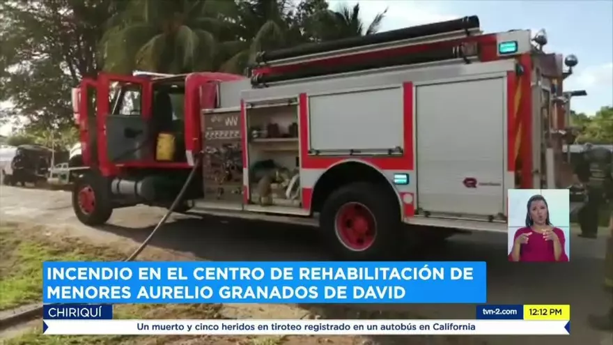 Se registra incendio en centro de rehabilitación de menores en Chiriquí