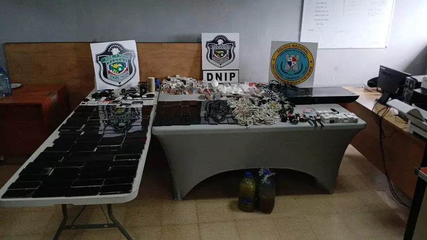 Artículos decomisados en cárcel de Tinajita.