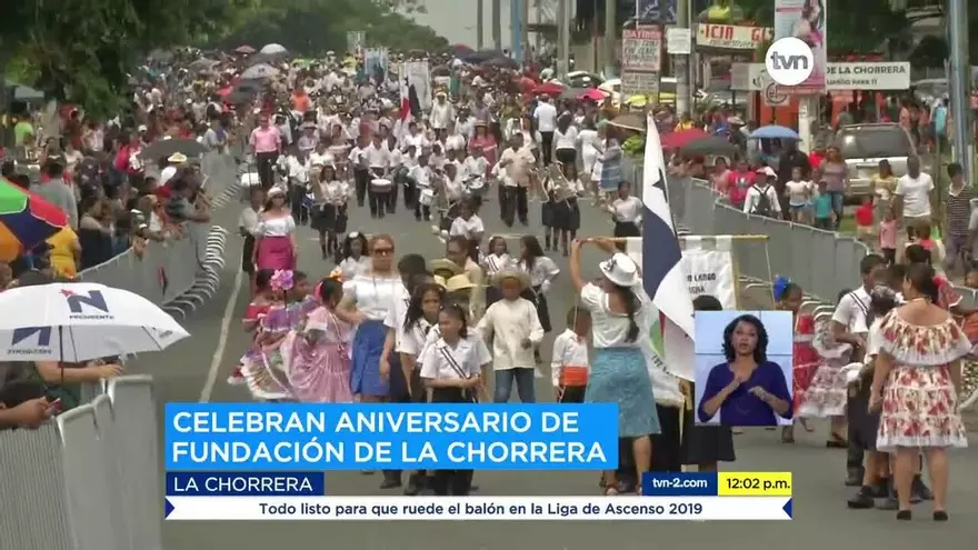 Desfile cívico y folclórico en La Chorrera para festejar su fundación
