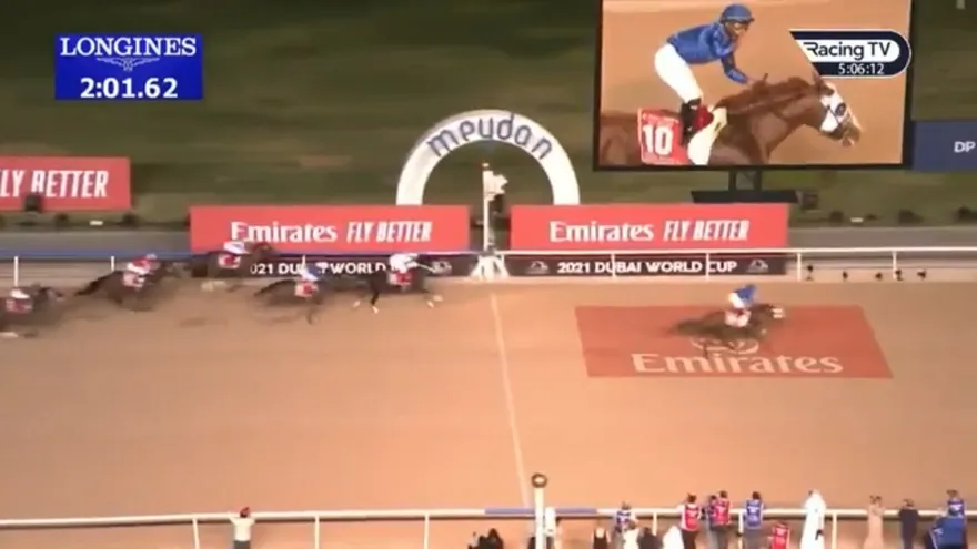 El jinete panameño Luis Sáez ganó el Dubai World Cup 2021