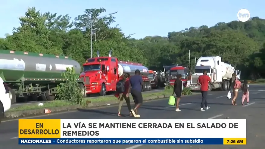 Vía se mantiene cerrada en Remedios, Chiriquí