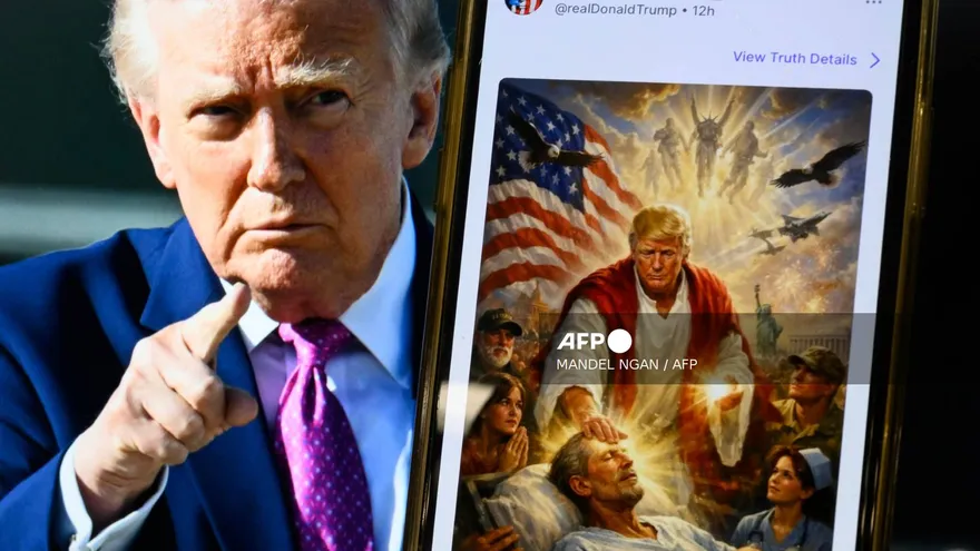 Donald Tump y la imagen que publicó en la que se muestra como Jesús tras la indignación pública