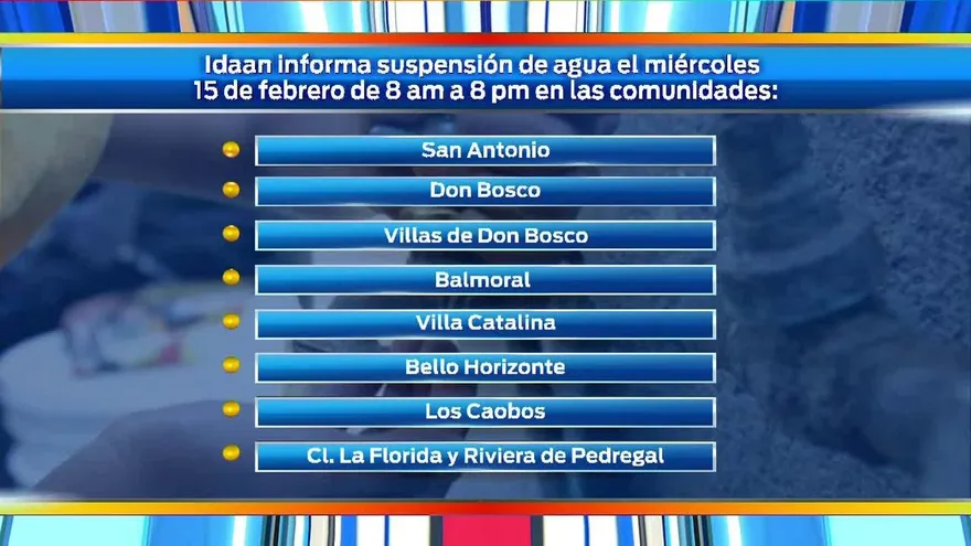 Comunidades, sin agua este miércoles