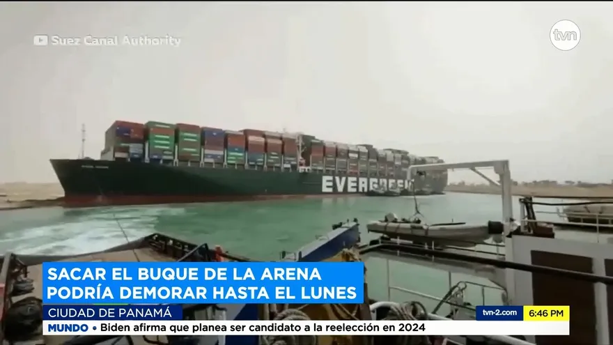Panamá no será sancionado por barco encallado en canal de Suez