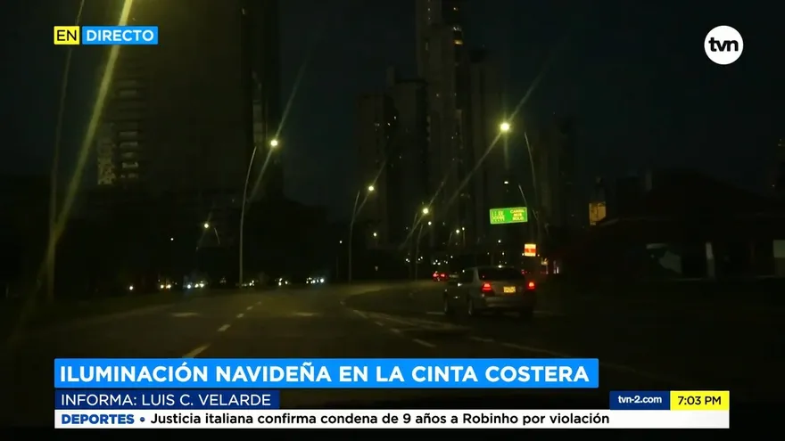 ¿Hay o no puntos con iluminación navideña en la Cinta Costera?