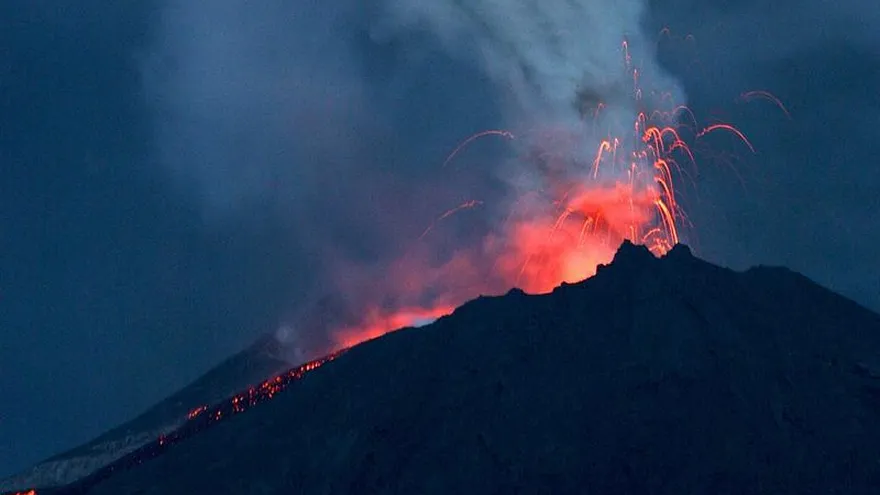 Vista del volcán ecuatoriano Reventador.