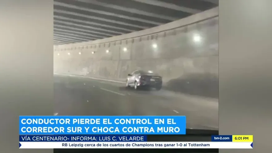 Conductor choca con muro en túnel del Corredor Sur