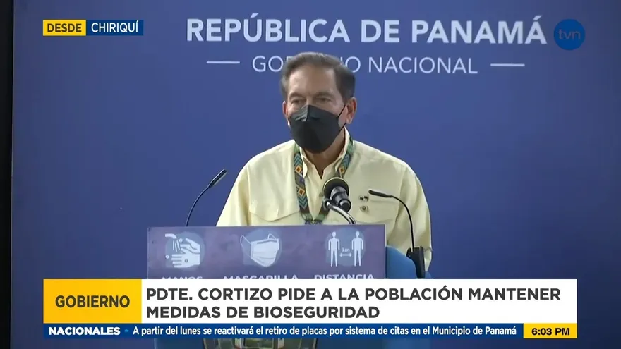 Presidente Cortizo pide a la población mantener medidas de bioseguridad
