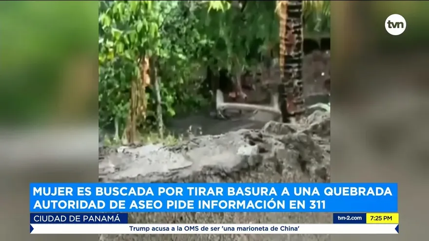Mujer es buscada por tirar basura a una quebrada