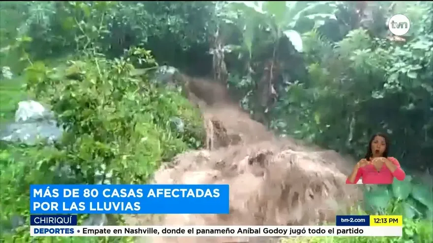 Desbordamiento de ríos provoca afectaciones en residencias de Chiriquí