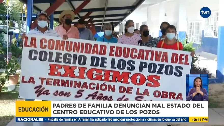 Protesta por mal estado de escuela en Herrera