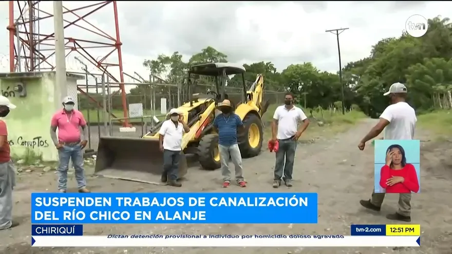 Suspenden trabajos de canalización en río Chico de Alanje
