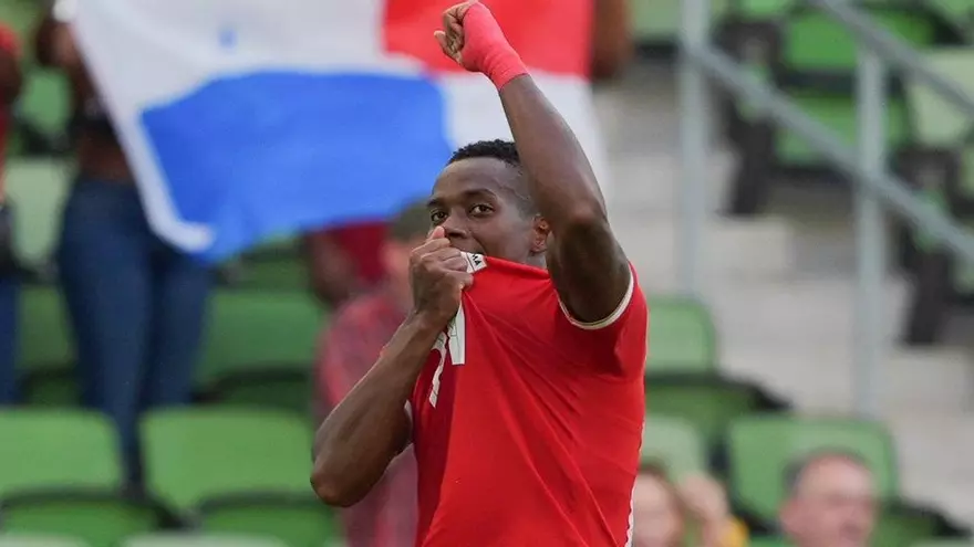Tomás Rodríguez celebrando su anotación a Jamaica en la Copa Oro 2025