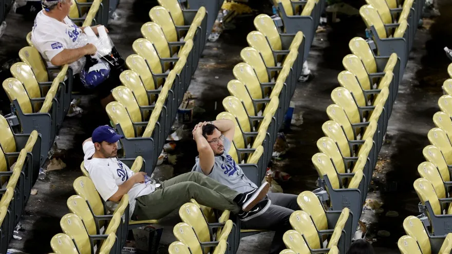 Aficionados de los Dodgers de Los Angeles en la Serie Mundial