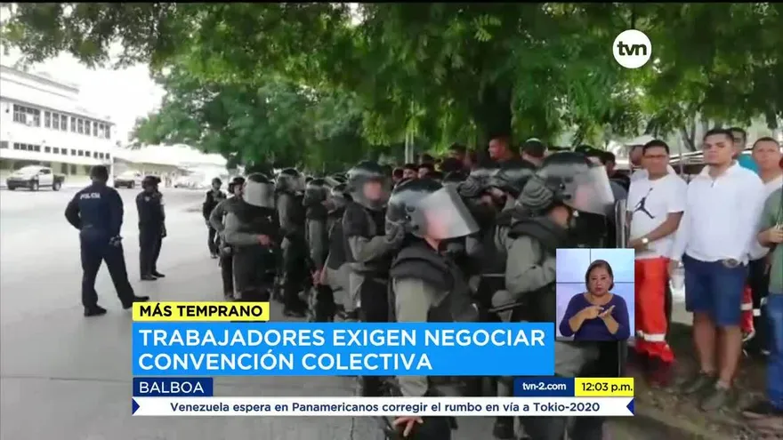 Trabajadores portuarios cerraron la calle y fueron desalojados por antimotines