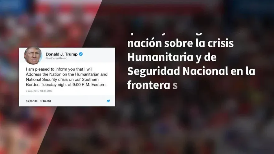 Trump se dirigirá a la nación e irá el jueves a la frontera