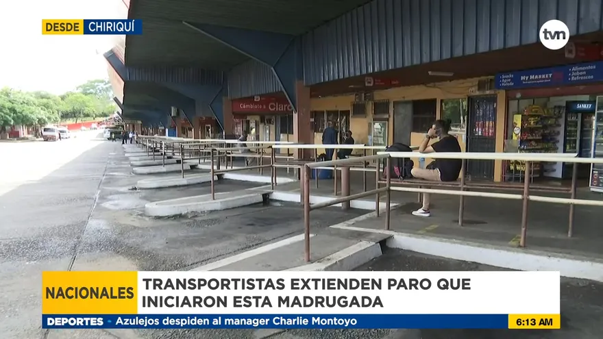 Prorrogan paro de transporte en Chiriquí