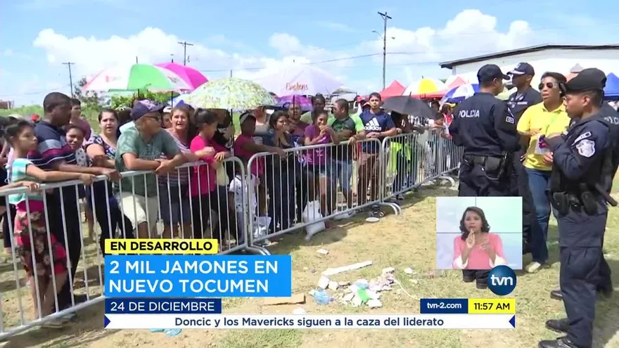 Residentes de Panamá Este hacen largas filas para comprar jamones