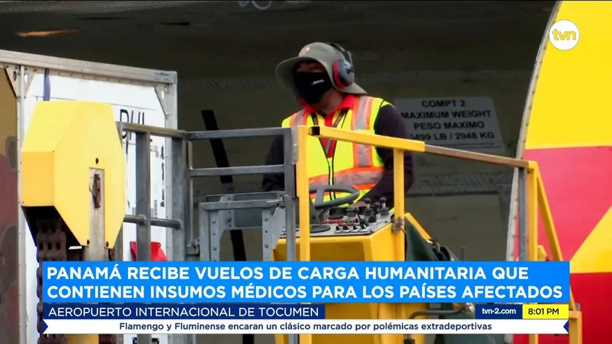Panamá recibe vuelos de carga humanitaria que contienen insumos médicos