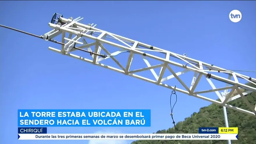 Vientos provocan caída de torre meteorológica de MiAmbiente en Chiriquí