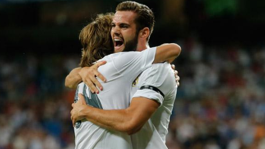 Nacho celebra su gol