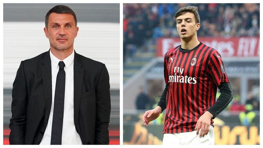 Paolo Maldini (i) y su hijo Daniel (d)