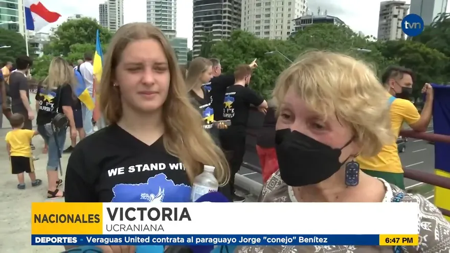 Ucranianos en Panamá desarrollan protesta para pedir alto ante la guerra con Rusia