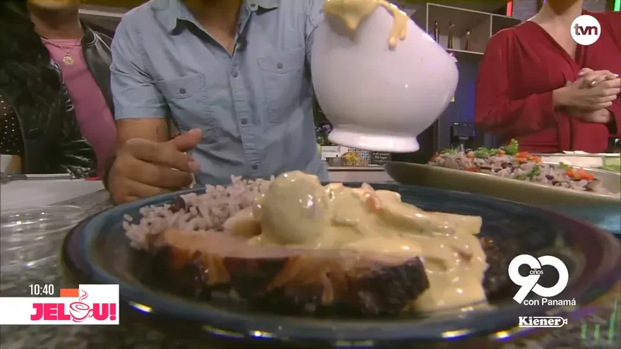 Receta: Jamón en salsa de mostaza y hongos