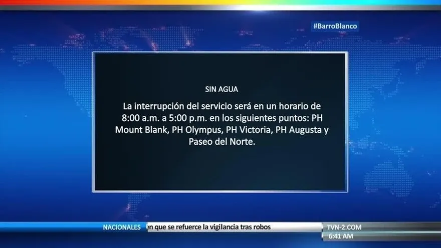 Sectores de Brisas del Golf, sin agua este martes