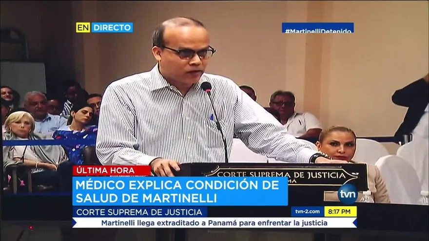 Médico ante magistrado Mejía explica condición de salud de Martinelli