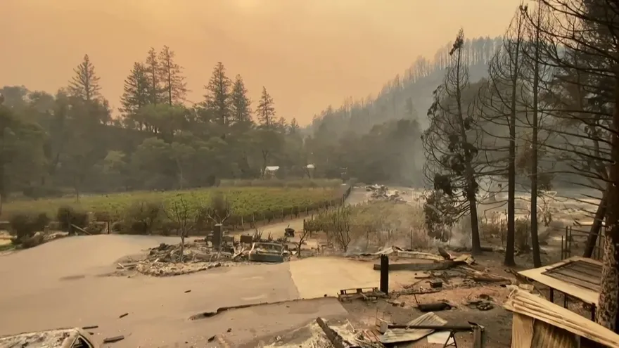 Decenas de miles de evacuados por incendios en zona de viñedos de California