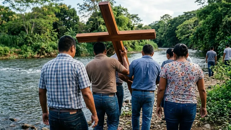 El Lavado de la Cruz sigue una estructura transmitida de forma oral y práctica, y posee un significado definido dentro de la fe católica, especialmente en el contexto del Viernes Santo como día de la redención. La cruz utilizada es la misma que se expone durante la Cuaresma en la Piedra del Perdón. A las cinco de la mañana del Viernes Santo, tres hombres la cargan sobre sus hombros, distribuyéndose según la forma del madero: dos en los extremos del travesaño horizontal y uno en la parte inferior del vertical.