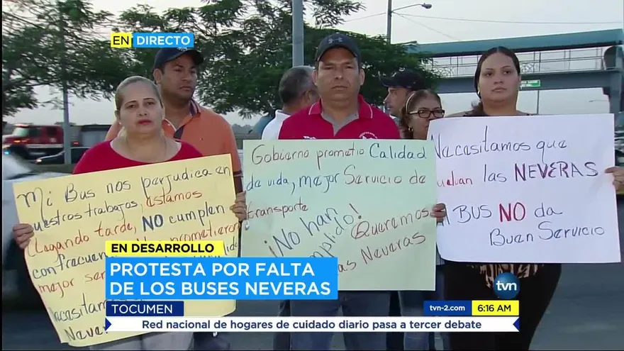 Usuarios en Tocumen protestan, exigen mejorar el transporte