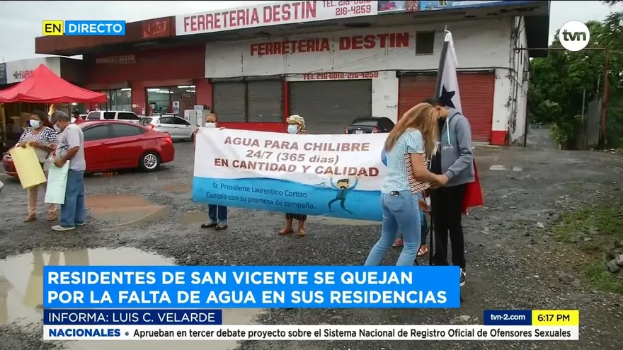 Residentes de San Vicente en Chilibre, solicitan a las autoridades abastecimiento de agua